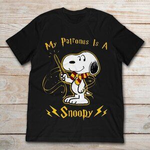 My Patronus Is A Snoopy Funny Graphic T-Shirt Peanuts Fan Gift Magic Cartoon Tee